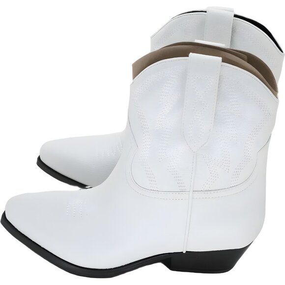 Guess Ginette 3 White Western Ankle Cowboy Boots for Women US 7.5M - Picture 2 of 6